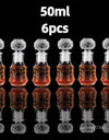 50ml 100ml 6pcs 12pcs Whisky Glass Liquor Bottle French Carved For Alcohol Wedding Gifts Wine Mini Container Storage Favour Set