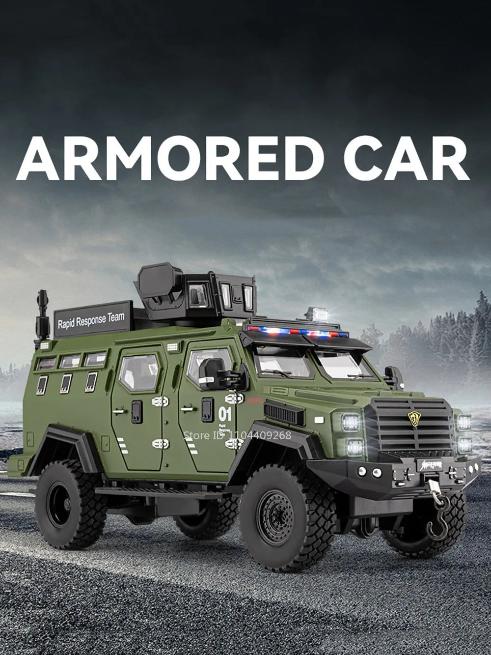 Scale 1:24 Sabertooth Car Model Toy Doors Opened Pull Back Metal Diecast Shock Absorption Armored Vehicles Desktop Ornaments