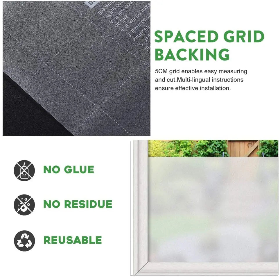 Frosted Window Film Privacy Opaque Non Adhesive Static Glass Stickers for Home Bedroom Bathroom Matte Thermal Windows Rolls