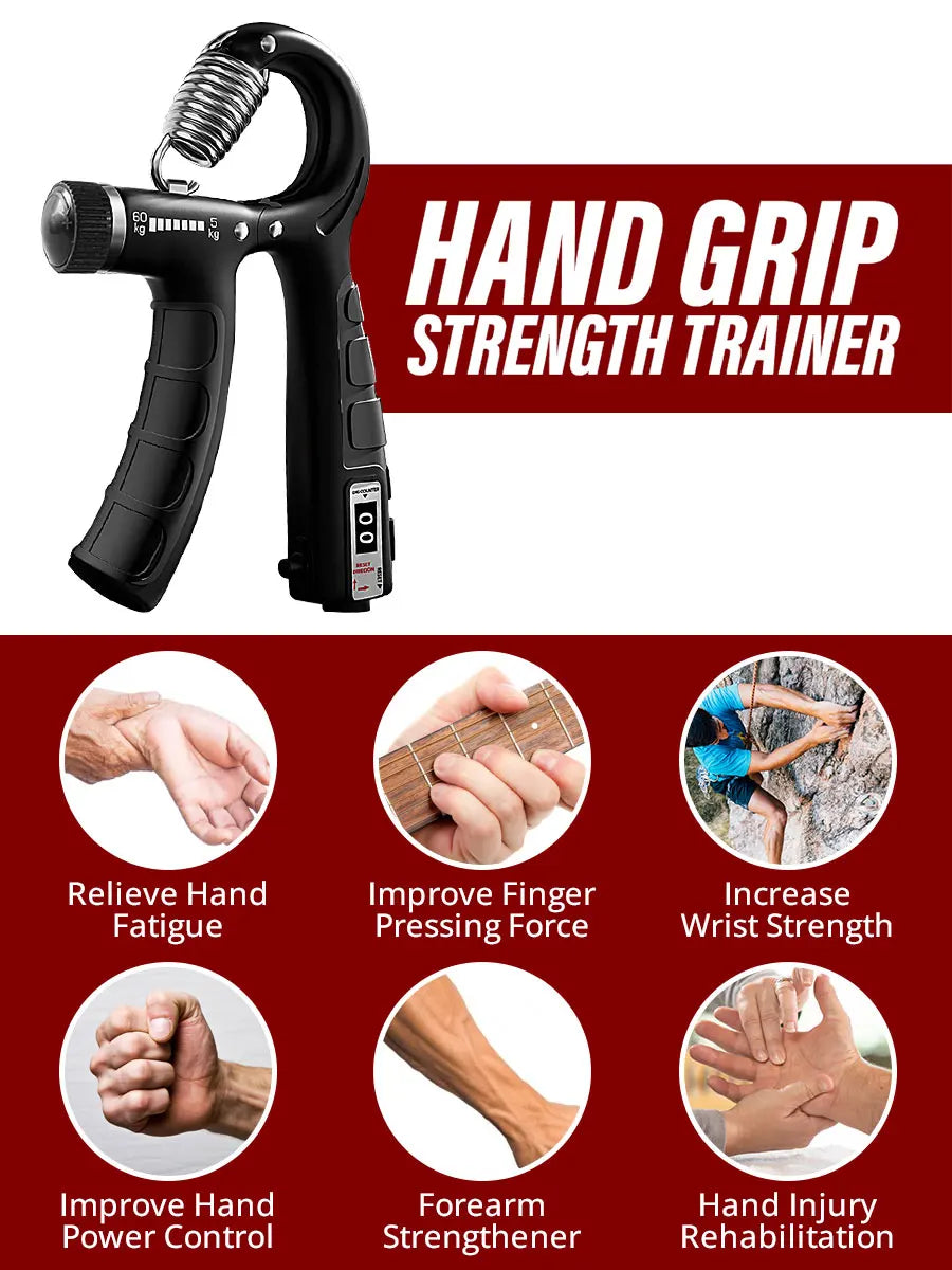 Hand Grip Strengthener, Grip Strength Trainer,Adjustable Resistance,Forearm Strengthener, Perfect for Musicians Athletes