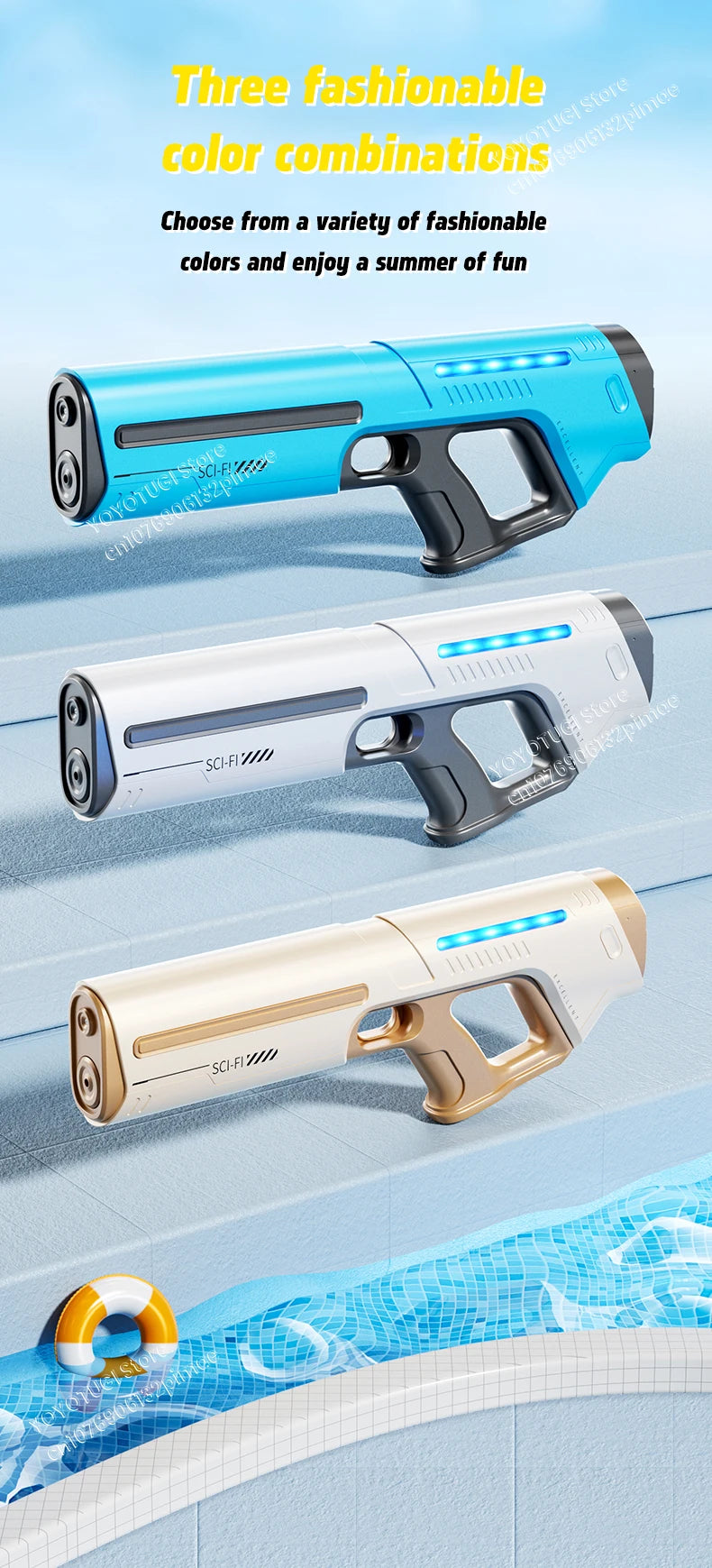 Fully Automatic Water Storage Gun Large Capacity Electric Water Absorbing Water Blaster