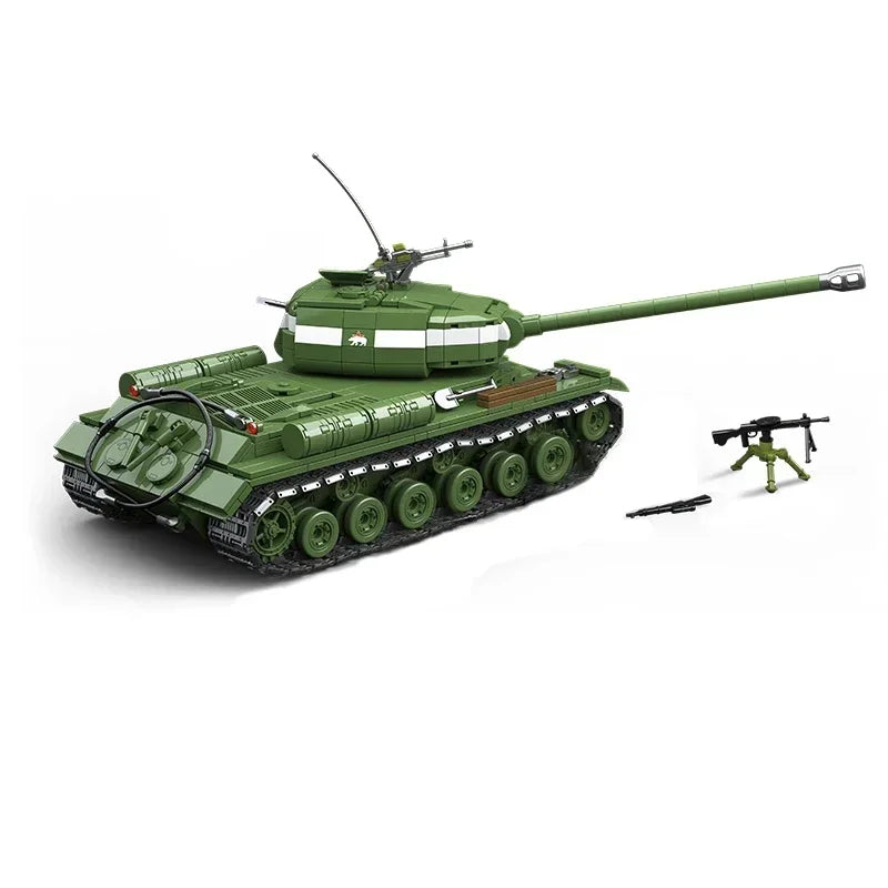 WW2 Military Classic Model Tiger Leopard KV-1 KV-2 IS-2 Heavy Tank Collection Model Building Blocks Bricks Toys for Boys Gifts
