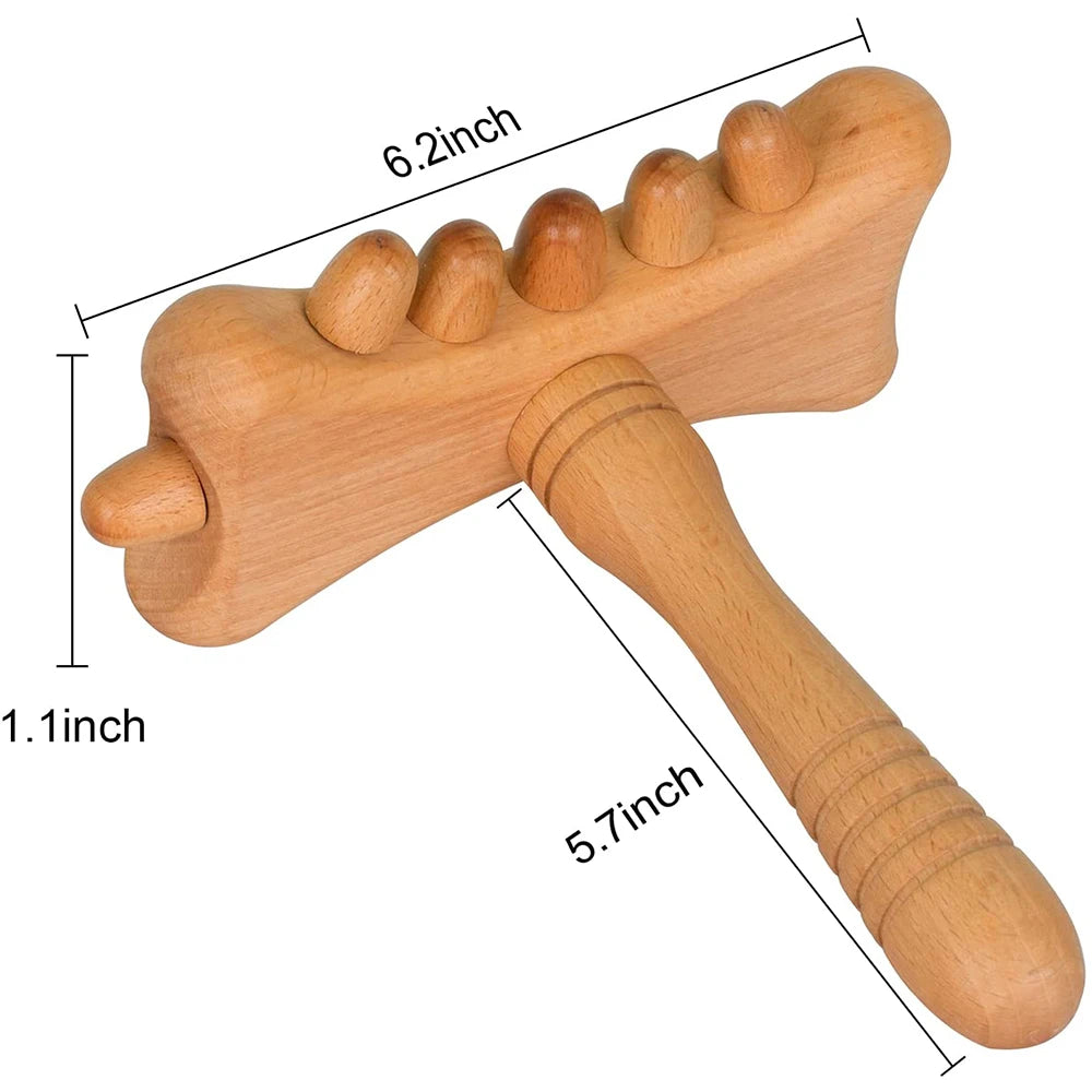 1 PC Wood Massage Stick Wooden Therapy Massage Tools, Home Gua Sha Lymphatic Drainage Tool,Relief Muscle Soreness Anti Cellulite