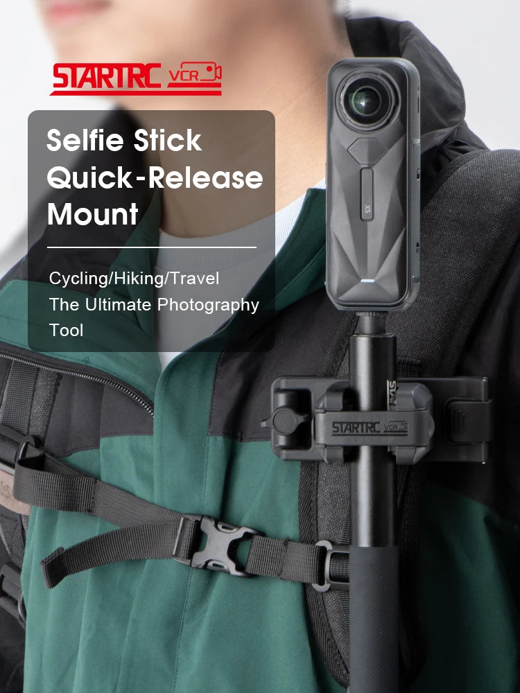 Quick Release Backpack Clip Mount for Action Cameras and Selfie Sticks