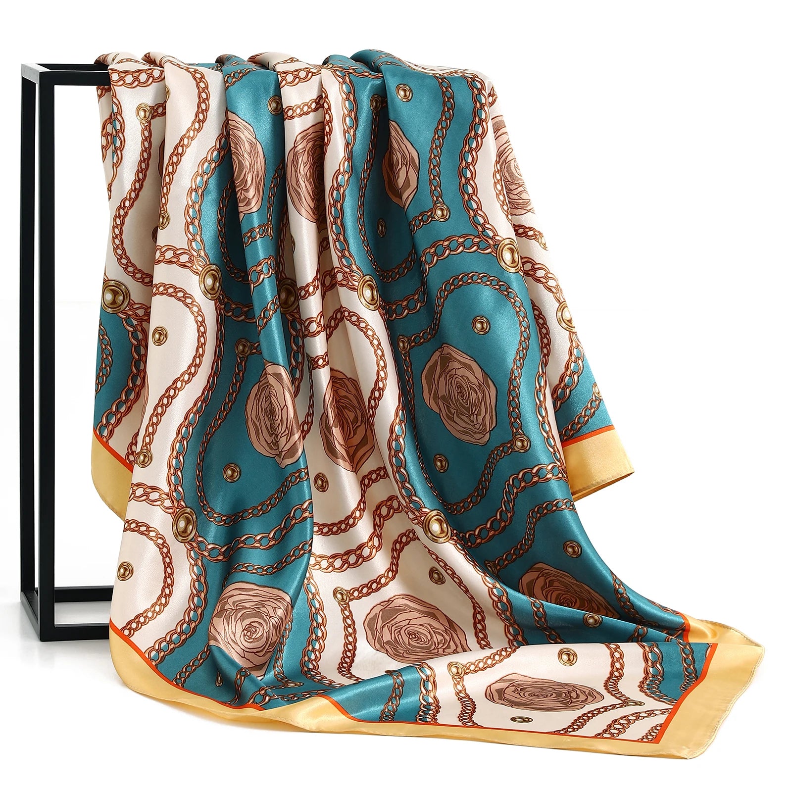 Square Women Scarves Silk Office Ladies Hair Neck Bandanna Headband Foulard Headcloth Muslim Headscarf Female muffler