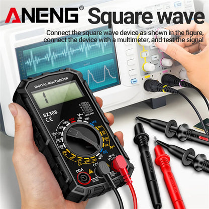 Square Wave Digital Tester 1999 Counts HFE Triode Buzzer Multimeter AC/DC Voltage 10A Current Multimeters Meter Tool