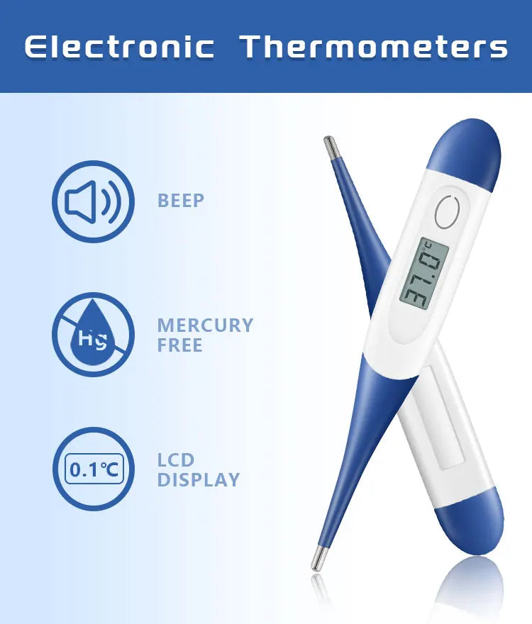 1pc Fast Measurement Digital Oral Thermometer Flexible Tip Human Body Temperature Accurate Fever Detection For  Adults