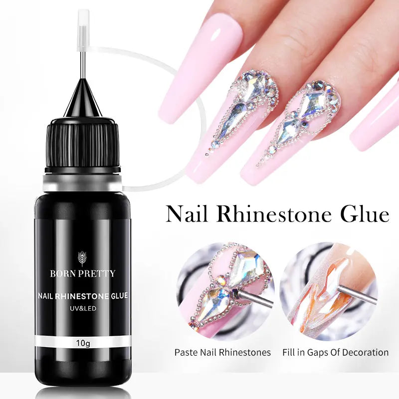 10g Nail Rhinestone Adhesive Glue For Stick The Drill Transparent Nail Glue Soak Off UV LED Nail Art Gel Varnish