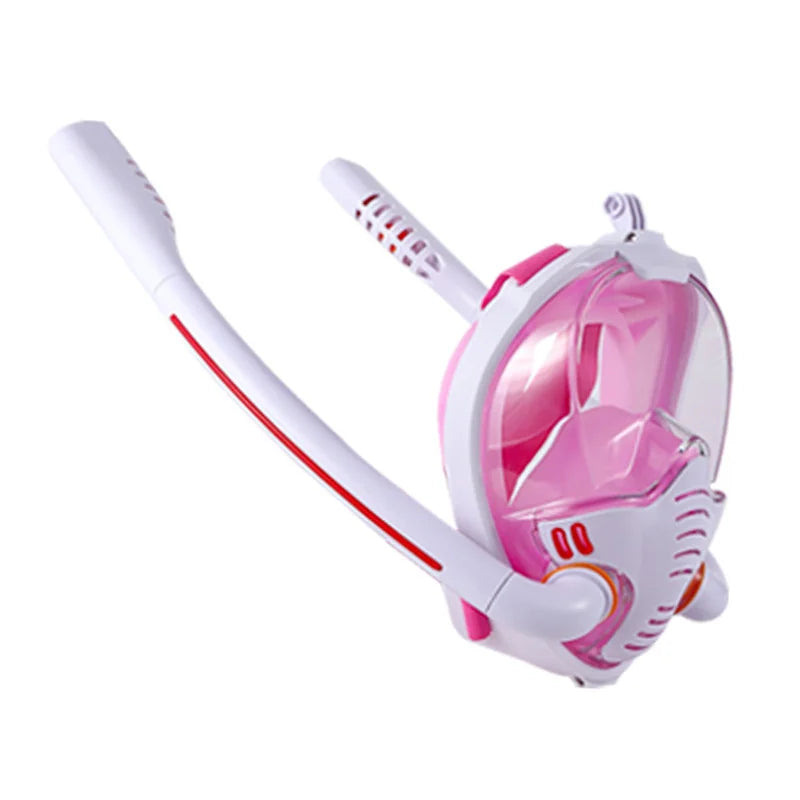 Full Face Snorkel Mask with Anti-Fog Wipes 180 Degree Panoramic HD View Snorkeling Mask Anti-Leak Dry Set for Adults