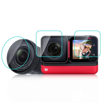 For Insta360 One RS 3 in 1 Screen + 4K Lens + Leica Lens Tempered Glass Film for Insta360 One RS Screen Protector