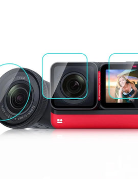 For Insta360 One RS 3 in 1 Screen + 4K Lens + Leica Lens Tempered Glass Film for Insta360 One RS Screen Protector
