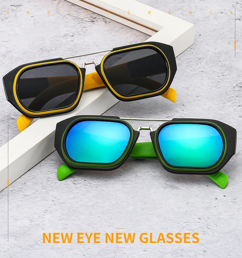 Square Vintage Sunglasses With UV400 Protection