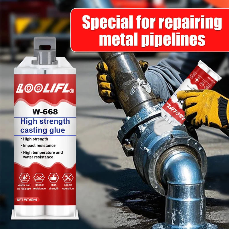 50ml Metal repair adhesive high-strength adhesive sealant welding metal adhesive strong thermal resistance casting AB adhesive
