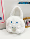 Sanrio Cartoon Plush Shoulder Bags Hello Kitty Kuromi Melody Cute Crossbody Bag Anime Children Handbag