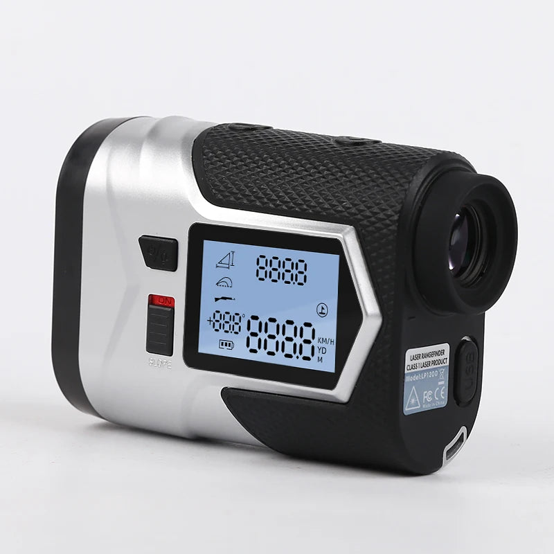 Rechargeable Golf Laser Rangefinder 1200m 650m with Slope Adjusted Flag-Lock Vibration Distance Meter Telescope Hunting