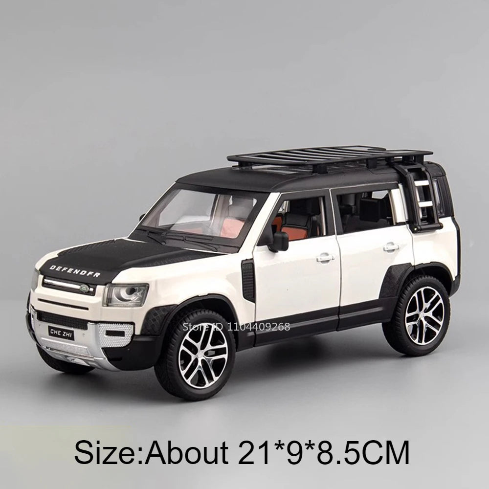 1:24 Scale Land Rover Defender Range Rover Model Car Toy Metal Diecast Sound Light Off Road Vehicles Miniature Models Boys Gifts