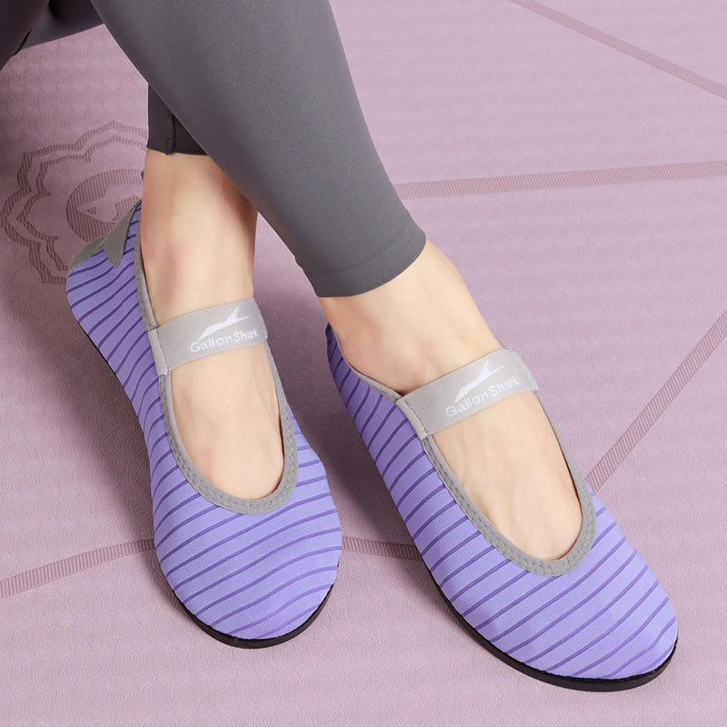 Indoor Fitness Non-slip Soft-soled Yoga Shoes Women's Rope Jumping Mute Stretching Pilates Training Shoes