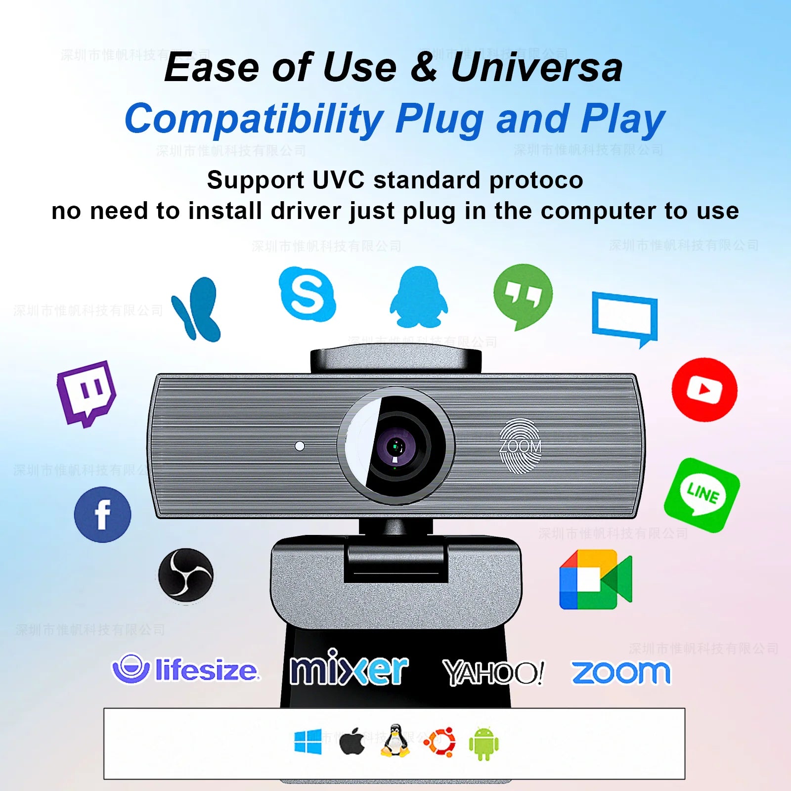 4K Webcam Mini Camera for Pc Autofocus megnetic Privacy Cover Dual Microphone for Live Streaming Online Class Video Conference