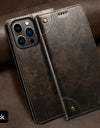 Flip Leather Wallet Phone Case for iPhone 16 15 Pro Max 16E 14 Plus with Magnetic Card Slot Holder Cover