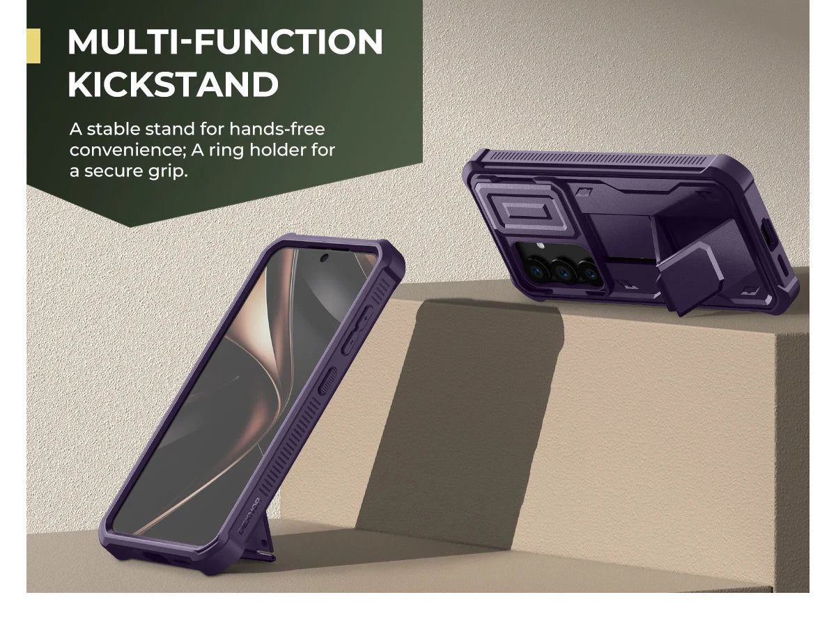 for Samsung Galaxy S25 Case holder Heavy-Duty Shockproof Rugged Case with Built-in Slide Camera Cover & Screen Protector