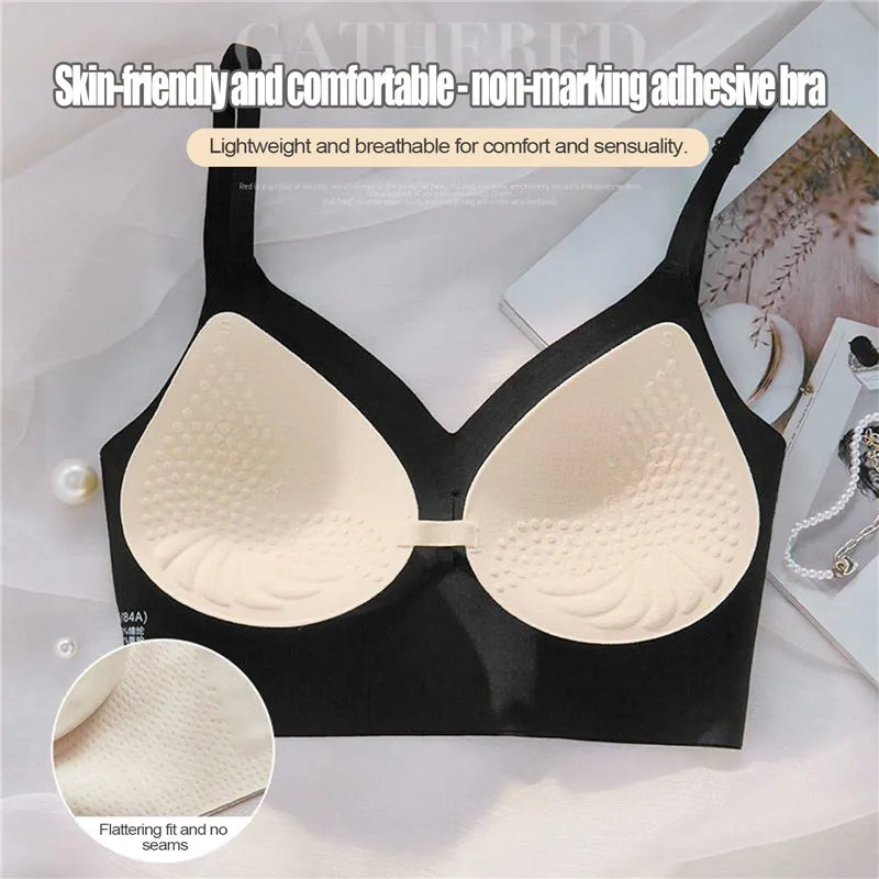 Womens Deep U Neck Seamless Wireless Plunge Bra