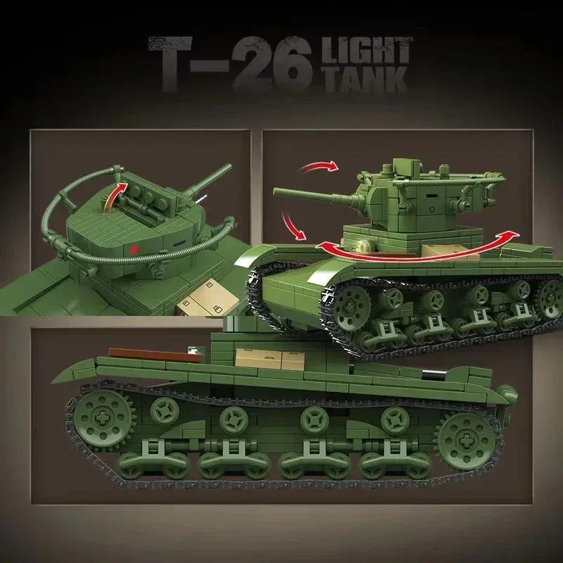 KV-2 Heavy Tank Soviet Series Tank Military Series WW2 Tank Building Blocks  Bricks Model Set Toys for s Gifts