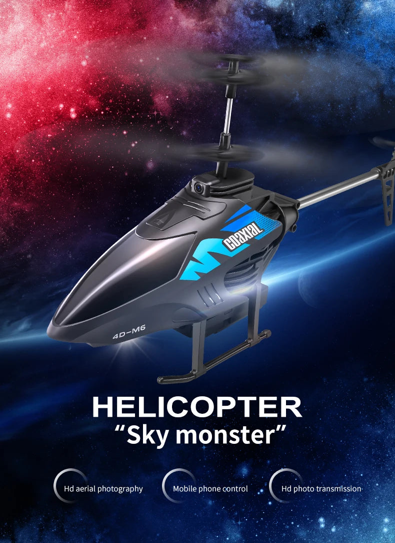 4DRC M6 Remote Control RC Helicopter with 4K Camer Altitude Hold Drone 2.4GHZ 4CH Aircraft for Adults Birthday Gifts Toys