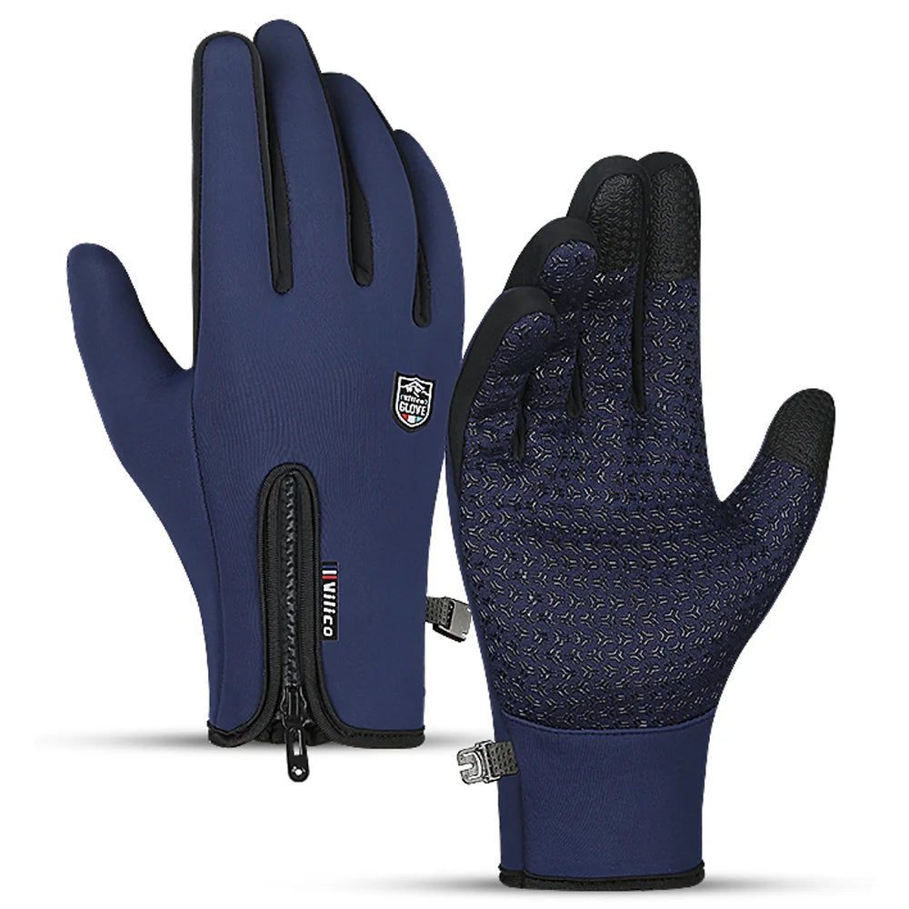 Winter Cycling Gloves Windproof Warm Fluff Touchscreen Gloves Outdoor Sports Running Hiking Motorcycle Gloves Men