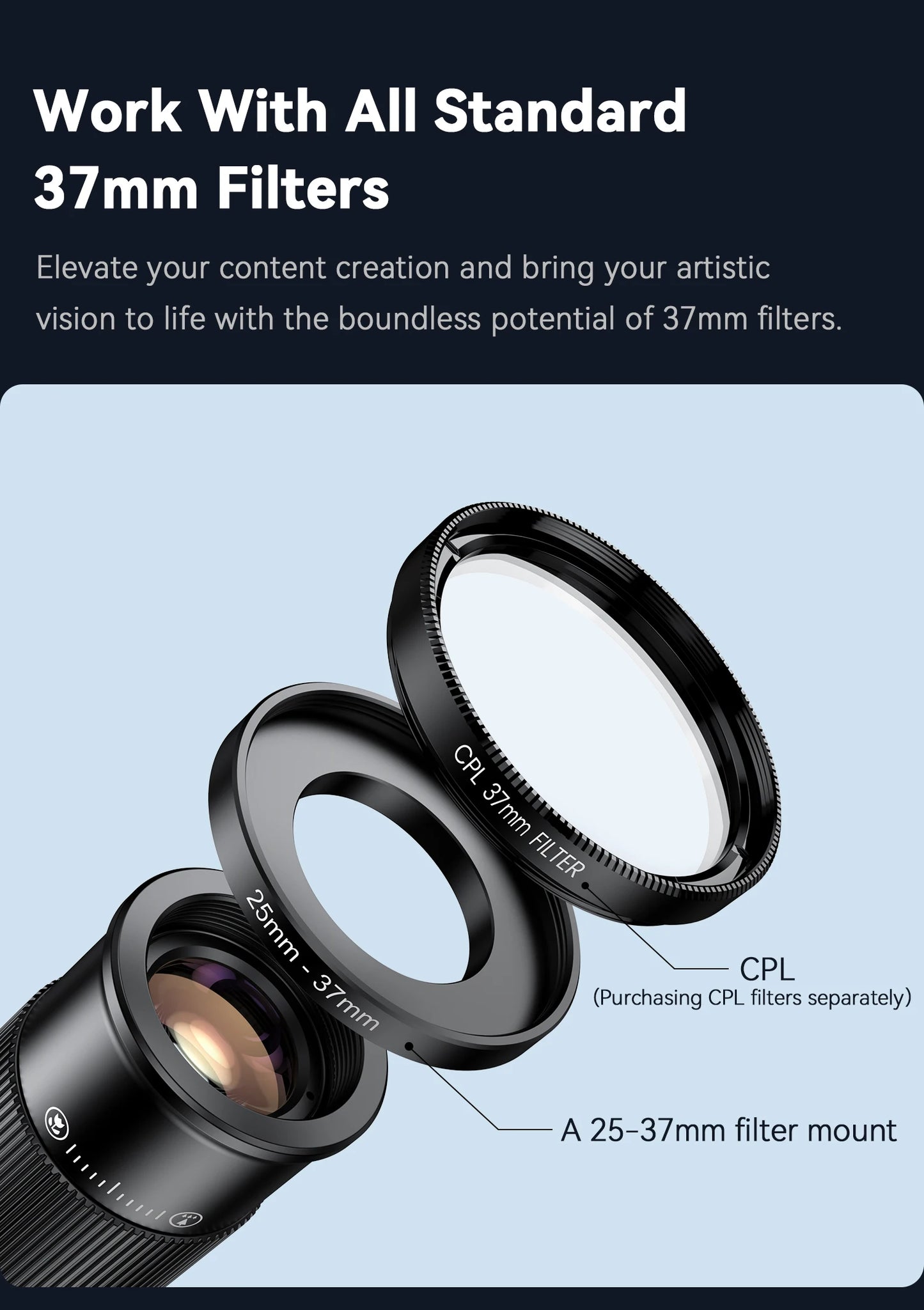 6X Telephoto Macro Smartphone Lens with Universal Phone Mount