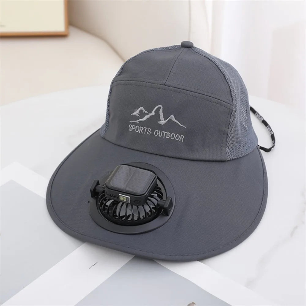 Solar Fan Baseball Cap With USB Charging