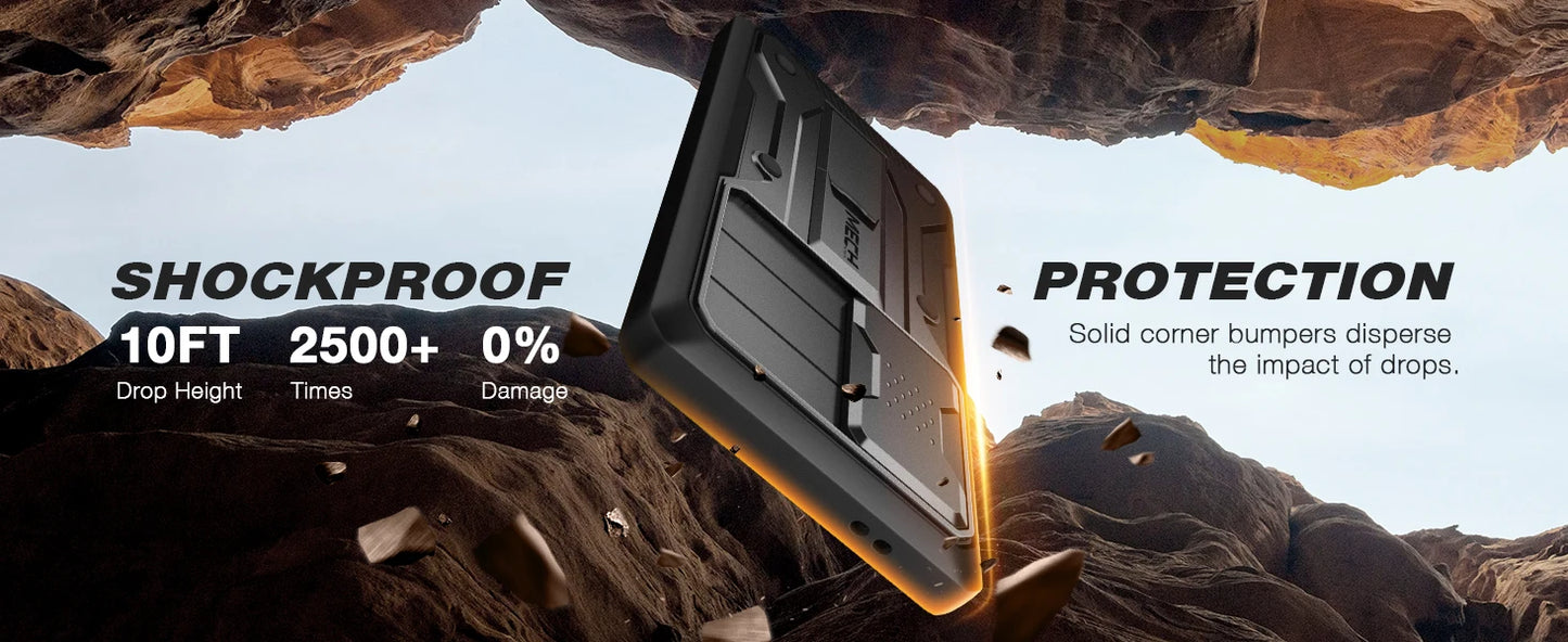 For Samsung Galaxy S24 Ultra Case Full-Body Shockproof Dual Layer Rugged Belt-Clip Case with Front Frame camera Screen Protector
