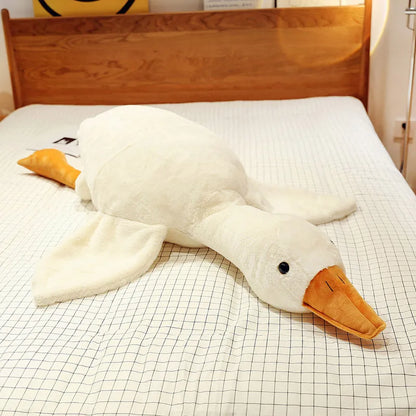 50-160cm Goose Stuffed Plush Cute Fluffy White Goose Plush Toy Kawaii Duck Sleep Pillow Cushion Soft Stuffed Animal Doll Gift