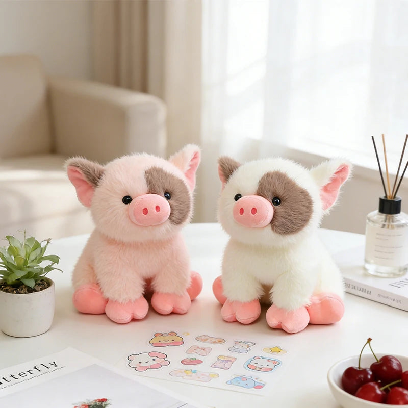 20CM Cute Pink White Pig Plush Toy Doll Soft Stuffed Animal Piggy Fluffy  Sleeping Pillow Birthday Gift Kids Girl Boy Room Decor