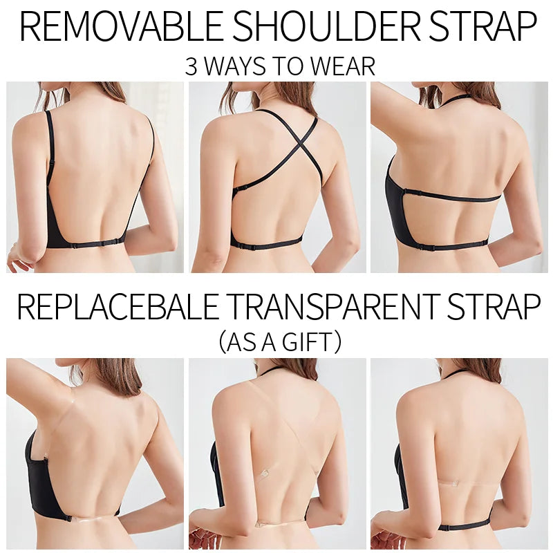 Deep V-Neck Backless Bodysuit Shapewear – Push Up Thong Body Shaper