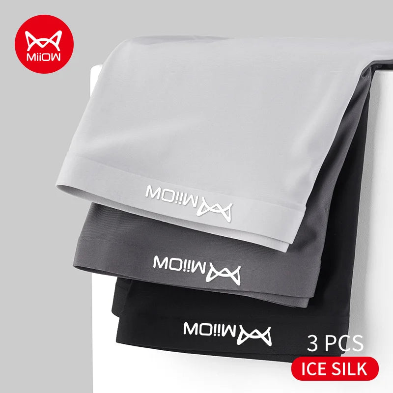 3-Pack Men’s Ice Silk Graphene Boxer Shorts – Summer Thin, Breathable & Cool Underwear (Sizes L-4XL)