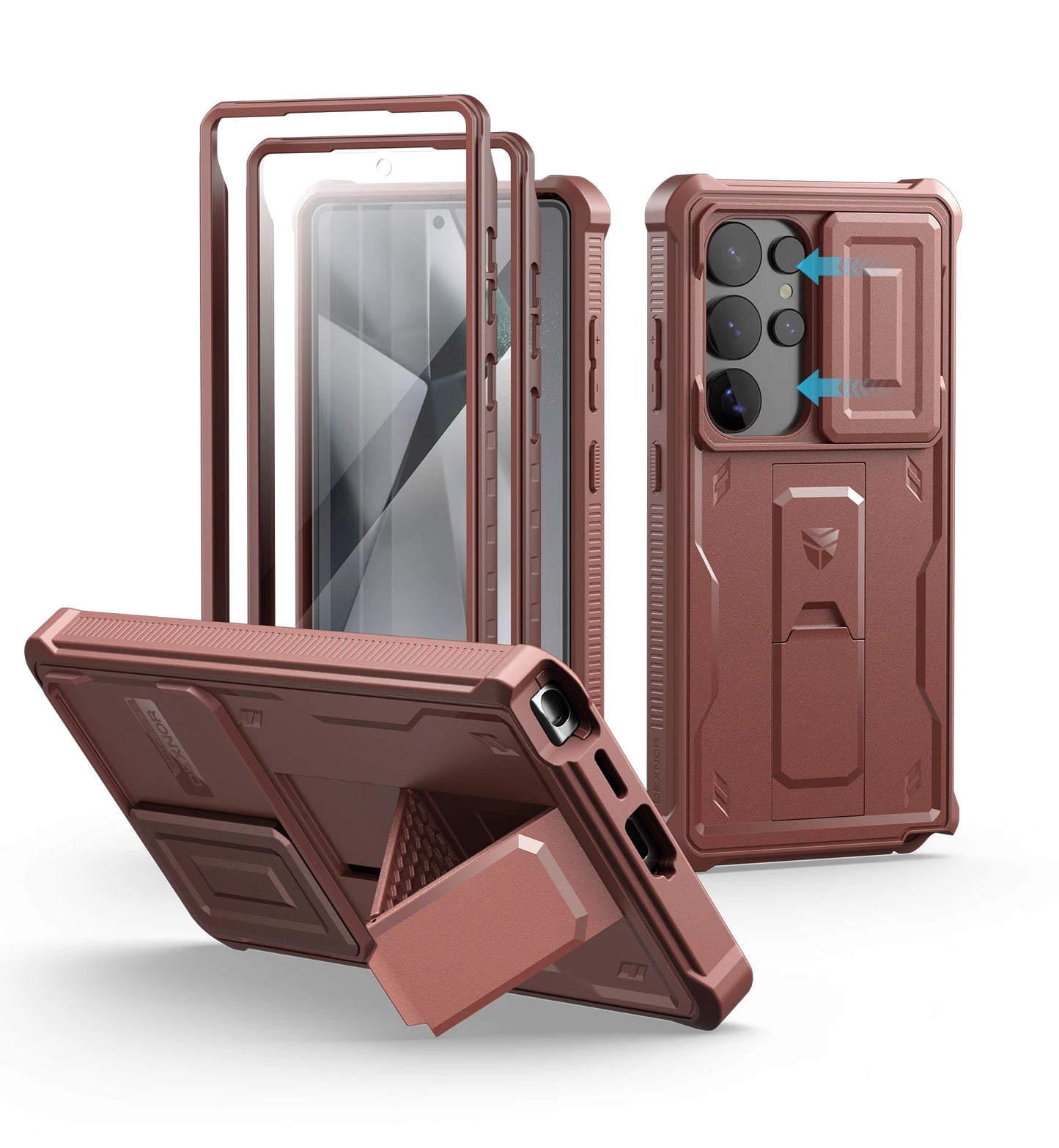 For Samsung Galaxy S25 Ultra 2025 Case Full Body Rugged Case with Camera Cover & Built-in Screen Protector Kickstand Case