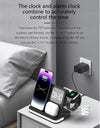 Four in one desktop clock wireless charger that can charge phones, headphones, and watches simultaneously