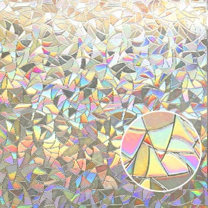 Window Privacy Film Rainbow Window Clings 3D Decorative Window Vinyl Stained Glass Window Decals, Static Cling Window Sticker