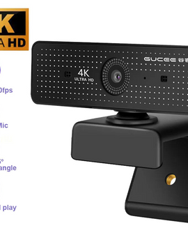 4K Webcam for PC UHD Autofocus Streaming Web Cam with Mics Plug and Play USB Computer Video Camera for Online Teaching/Meeting