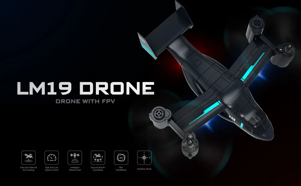 Remote Control Helicopter Drone 480P Camera Fighter UAV Land Air Mode Aircraft Brushless RC Drones for  Plane Toys