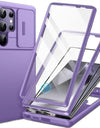 for Samsung Galaxy S23 Ultra S24 Case with Kickstand Slide Camera Cover Screen Protector Military Grade Shockproof 6.8"