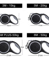 3m 5m 8m 50kg Dog Leash Retractable Roulette Collar for Small Big Dog Accessories Adjustable Durable Walking Hiking Bulldog Rope
