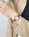 Vintage Luxury Literary Ladies Quartz Watch Brown Brown Thin Small Leather Strap Ladies Elegant Bracelet Watch