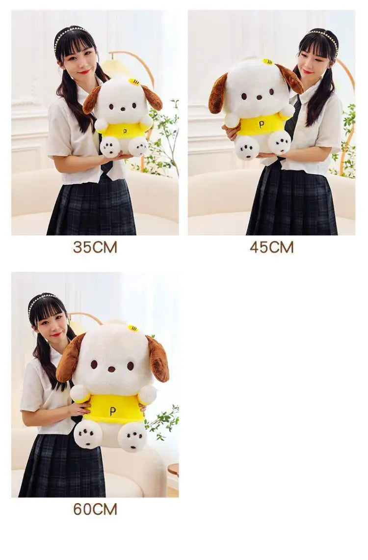 Cartoon Sanrio Pochacco Plush Toy Soft Stuffed Doll Cute Sofa Cushion Bedroom Decoration  Soothing Pillow  Anime Gift