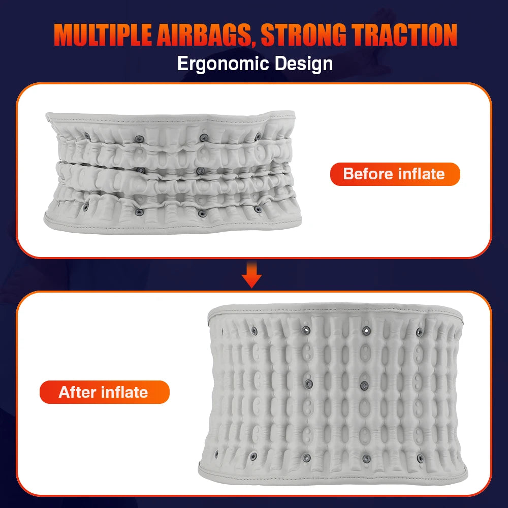 Red Light Heating Vibration Massage Inflatable Belt Airbag Support Air Decompression Back Brace Adjustable Waist Support Belt