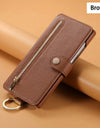 Wallet Flip Case for iPhone 16 15 Pro Max 14 Plus 16Pro 14Pro 15Pro Leather Strap Card Slots Zipper Cover