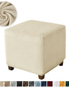 1PC Stretch Square Ottoman Stool Covers Super Soft Velvet stool Cover Elastic All-inclusive Footrest Slipcovers for Living Room