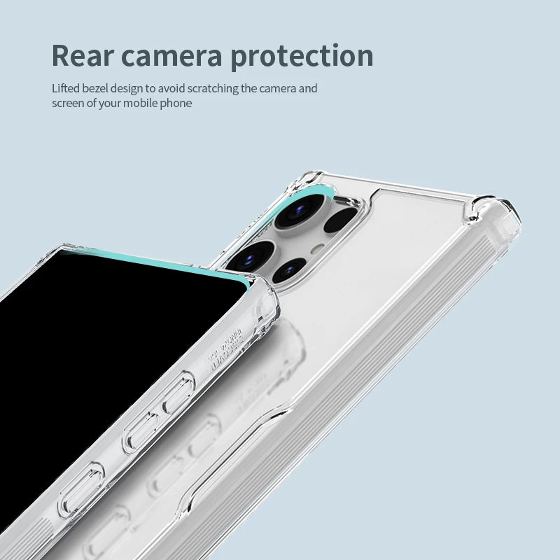 Transparent TPU + PC Soft Case for Samsung Galaxy S26 Ultra / S26 Plus / S25 Ultra / S24 Ultra / S23 Ultra – Lightweight Protective Cover