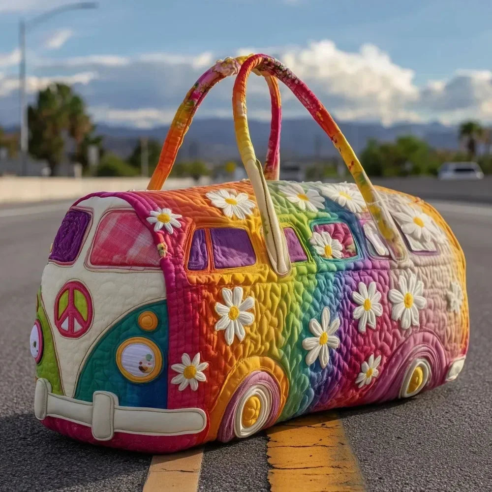 3D Quilted Travel Duffle Bag Large Capacity Overnight Tote