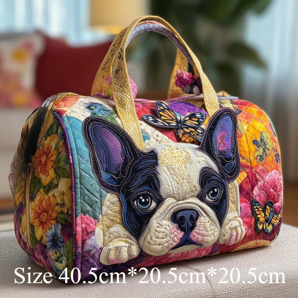 3D Print Quilted Dog Travel Bags Artistic Pet Dog Lovers Durable Weekend Gym Yoga Unique Dachshund Corgi French Bulldog Design